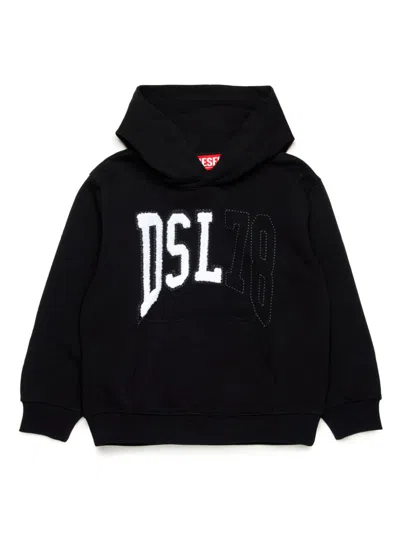 Diesel Kids' Sboxthood Over Hoodie In Black