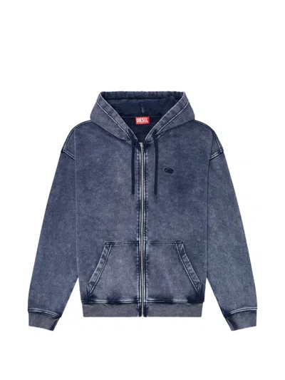 Diesel S-boxt-hood-zip-den Sweater In Blue
