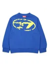 Diesel Felpa Girocollo Con Logo Oval D Effetto Used In Blue