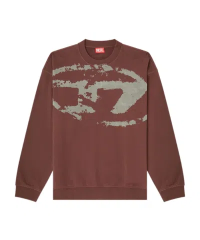 Diesel Mens 61j S-boxt-n5 Branded Cotton-jersey Sweatshirt In Brown