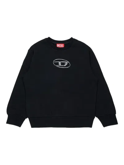 Diesel Sboxtq22 Over Oval D Logo-embroidered Sweatshirt In Black