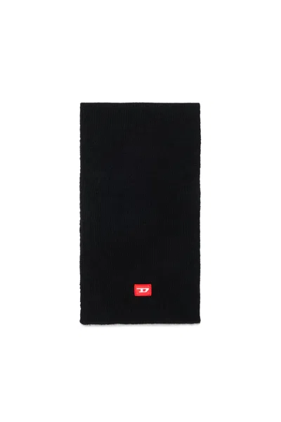 Diesel Scarf With Logo In Black