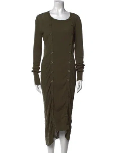 Pre-owned Diesel Scoop Neck Long Dress In Green