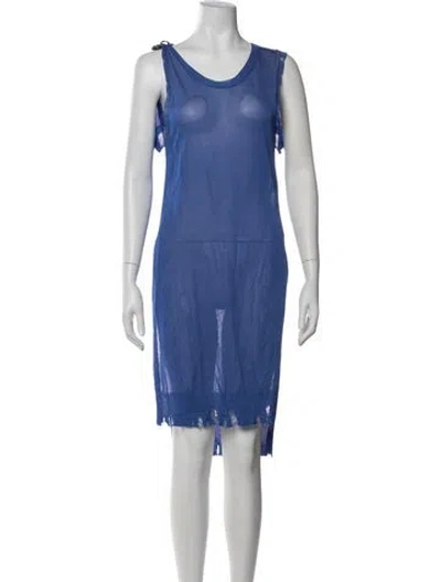 Pre-owned Diesel Scoop Neck Midi Length Dress In Blue