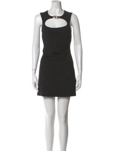 Pre-owned Diesel Scoop Neck Mini Dress In Black