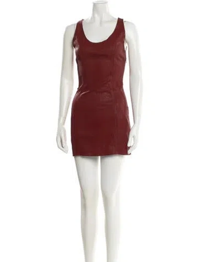 Pre-owned Diesel Scoop Neck Mini Dress In Burgundy