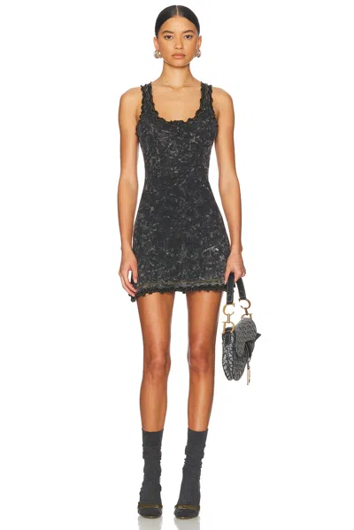 Diesel Scoop Neck Mini Dress In Charcoal