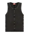 Diesel Tank Top In Denim-look Jersey In Black