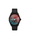 Diesel Men's Scraper Quartz Black Stainless Steel Watch 43mm In Red