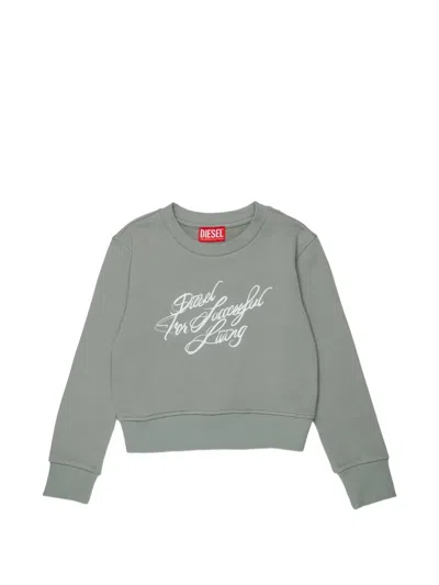 Diesel Kids' Script Sweatshirt In Green