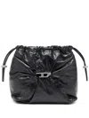 Diesel Scrunch-d-bucket Bag In Shiny Wrinkled Leather