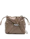Diesel Drawstring Leather Bucket Bag In Brown
