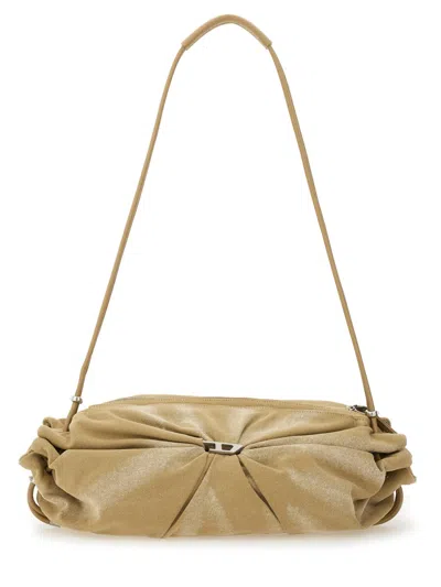 Diesel Scrunch D Crossbody Large In Beige