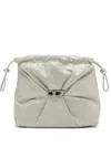 Diesel Scrunch-d Leather Bucket Bag In White