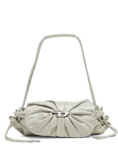 Diesel Scrunch-d S-shoulder Bag In Scrunched Leather In Neutral