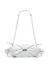 Diesel Women Scrunch Leather Shoulder Bag In White