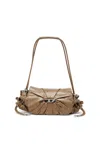 Diesel Scrunch-d S-shoulder Bag In Scrunched Leather In Brown