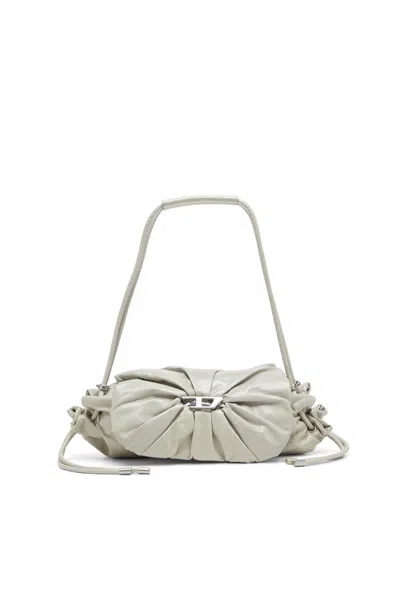 Diesel Scrunch-d S-shoulder Bag In Scrunched Leather In White