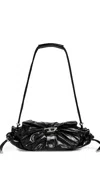 Diesel Scrunch-d S-shoulder Bag In Scrunched Leather In Black