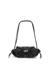 Diesel Black Calf Leather Bos Taurus Shoulder Bag In Black