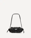 Diesel Black Calf Leather Bos Taurus Shoulder Bag In Black