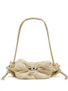 Diesel Womens Scrunch-d Cotton-blend Shoulder Bag Sand