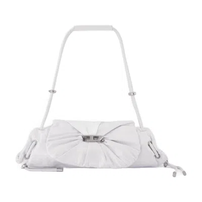 Diesel Scrunch D Small Shoulder Bag - Leather - White
