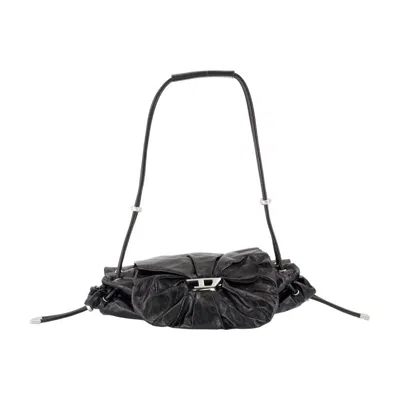 Diesel Scrunch-d Small Shoulder Bag In Black