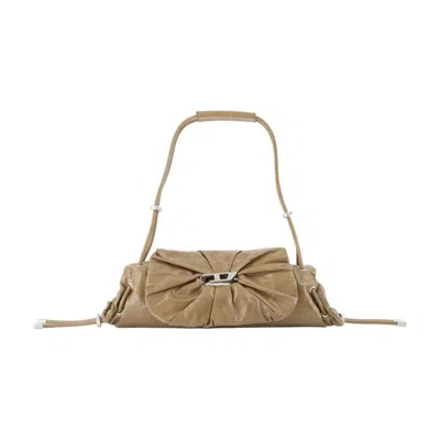 Diesel Scrunch-d Small Shoulder Bag In Brown