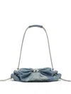 Diesel Ruched Handbag In Gradient Blue Fabric With Comfortable Strap In Blue