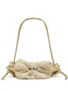 Diesel Womens Scrunch-d Cotton-blend Shoulder Bag Sand In Beige