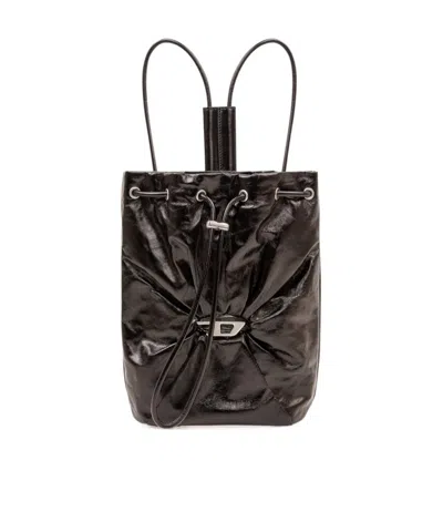 Diesel Scrunch-d Drawstring Backpack In Brown