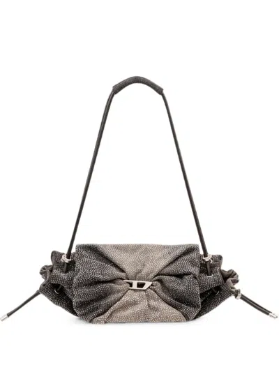 Diesel Grey Scrunch-d Large Shoulder Bag In Purple