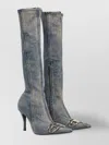 Diesel Sculpted Heel Knee-high Metallic Pointed Stiletto
