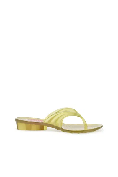 Diesel Sculptural Flip-flops In Melflex In Yellow