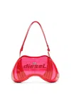 Diesel Sculptural Red Crossbody Bag With Glossy Finish In Red