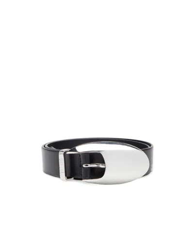 Diesel Sculptural-buckle Belt In Black