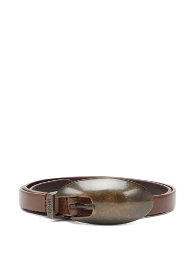 Diesel Sculptural-buckle Belt In Orange