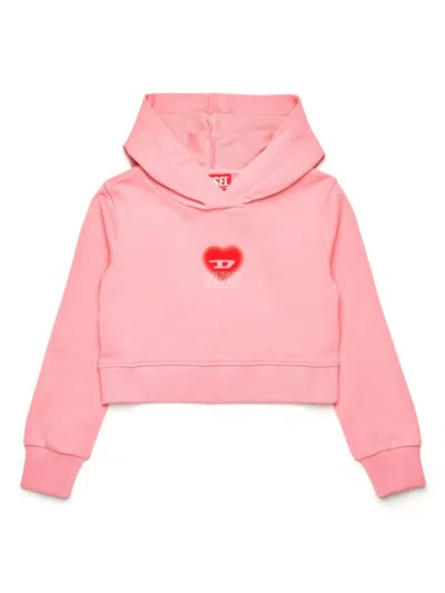 Diesel Kids' Scuorehood Hoodie In Pink