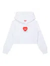Diesel Cropped Sweatshirt With Heart Graphic In White