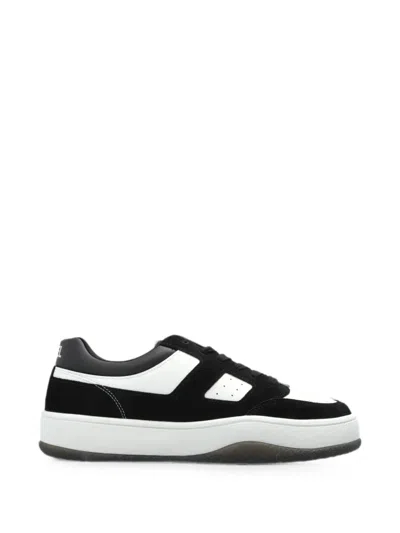 Diesel S-d-long Low Leather Low-top Sneakers In Black