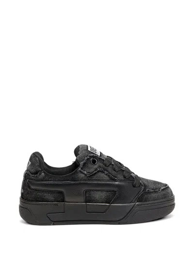 Diesel S-d-ollie Denim Sneakers In Black