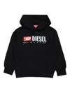 Diesel Kids' Sdropshood Over Logo-print Hoodie In Black