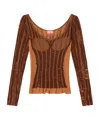 Diesel Seamless Top In Brown