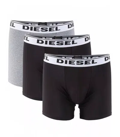 Diesel Sebastian Grey/multi Three Pack Boxers Underwear In Black