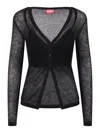 Diesel Semi-transparent Cardigan With Bralette In Black
