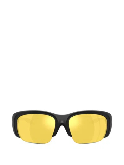 Diesel Semi-rimless Wrap-around Sunglasses In Black