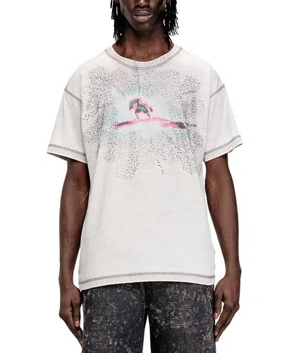 Diesel Sequin Graphic Crewneck T-shirt In White