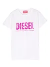 Diesel Sequin-logo Cotton T.shirt In Weiss