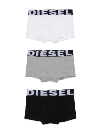 Diesel Kids' Logo-waistband Boxers (pack Of Three) In Grey